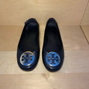 BLACK TORY BURCH MINNIE TRAVEL BALLET SIZE 9